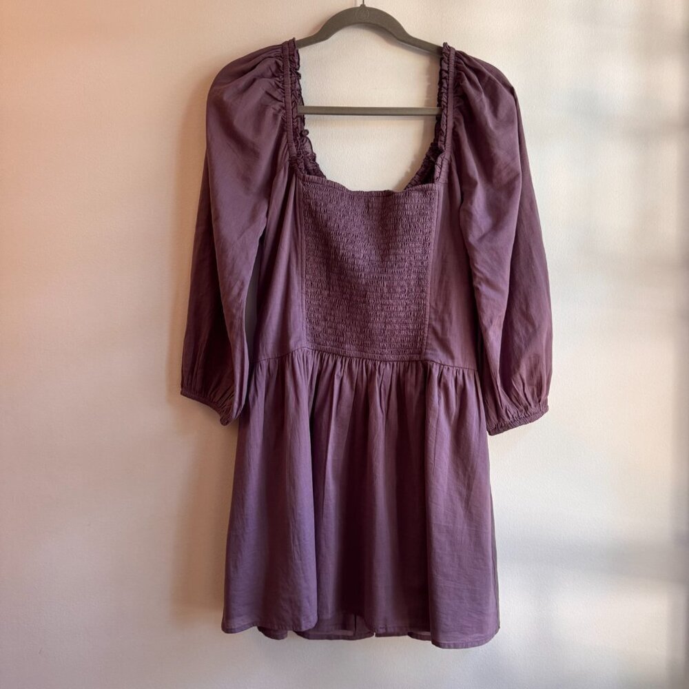 Urban Outfitters BDG Lydia Purple Prairie Mini Dress Cozy Fall Outfit Size XL - Picture 4 of 6
